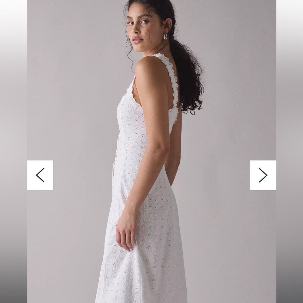 Kimchi Blue Mariana Eyelet Lace Button-Front Midi Dress - Picture 4 of 5